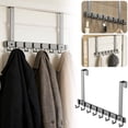 thumbnail image 2 of THLKIF Over The Door Hooks, Sturdy Door Hanger, Large Over The Door Towel Rack with 8 Hooks, Heavy Duty Easy to Install, for Bathroom, Bedroom，Kitchen，Hanging Towels, Coats, 2 of 6