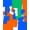 Blue, Pattern 2, variant on ODIKA 4'x6' Machine Washable Non-Slip Area Rug, Abstract Movement Featuring Playful Figure Sketches and Colorful Strokes High Traffic Rug, Blue, 143538