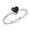Simulated Onyx, variant on Simulated Abalone Little Heart Ring Sterling Silver Size 5