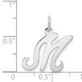 thumbnail image 4 of 925 Sterling Dainty Lettre M Initiale Nom Monogramme Collier Pendentif Pendentif, 4 of 8