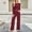 #12Wine, variant on Byworldtasic Womens 2 Picec of Outfit Sets Long Sleeve Round Neck Button Cardigan Top and Wide-leg Long Pants Set