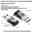 thumbnail image 4 of 120W USB 3.2 To Type C Adapter USB Female To Type C Male Fast Charging Adapter, 4 of 8