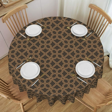 

Tablecloth Arabesque Pattern Table Cloth For Circular Tables Waterproof Resistant Picnic Table Covers For Kitchen Dining/Party
