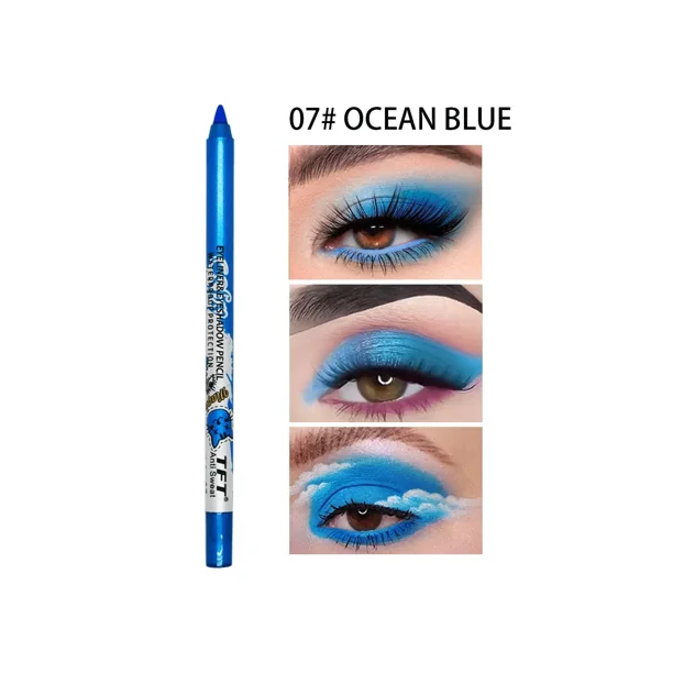 Lápiz Delineador de ojos colorido de larga duración, resistente al agua, de secado rápido, No florece, azul, rosa, delineador de ojos, herramientas cosméticas de maquillaje de ojos (7