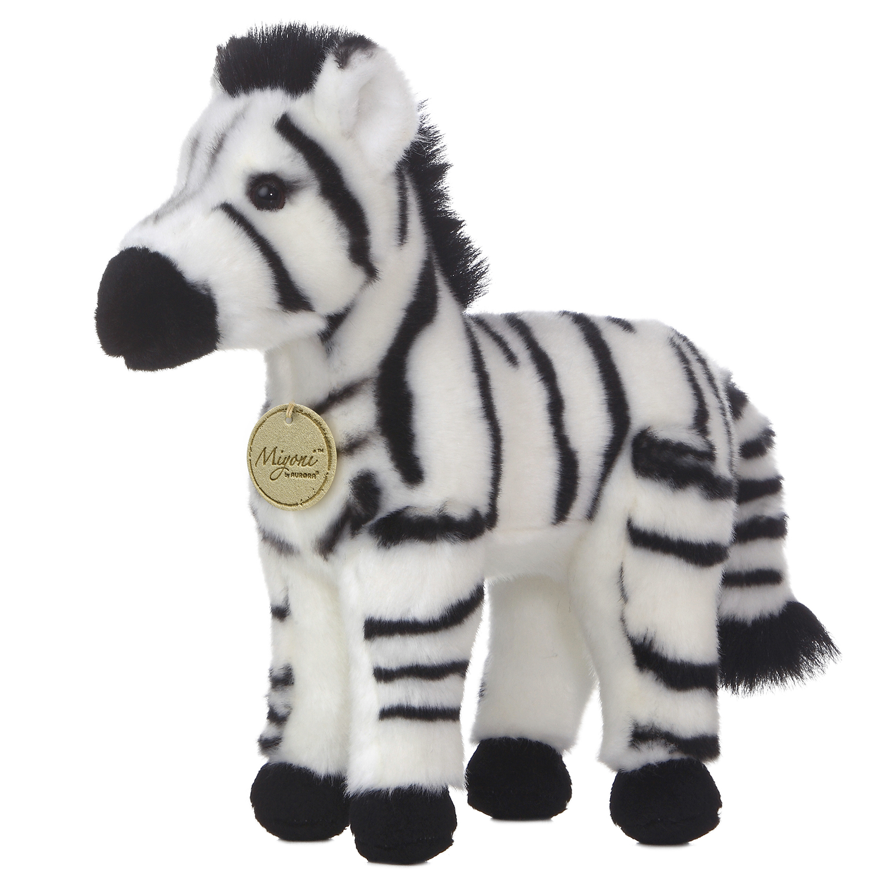 TheMogan 11" Little Zebra Horse Plush Stuffed Zoo Animal Toy Black And