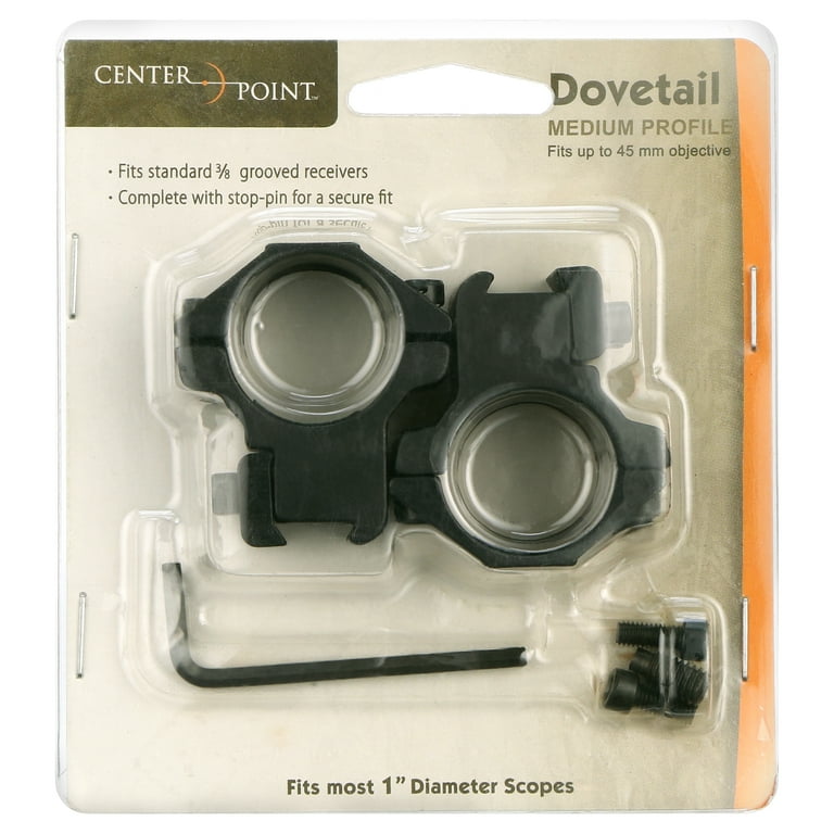 1 Inch Scope Rings For Picatinny Rail - Medium Height Aluminum Mounting Rings (2-Pack)