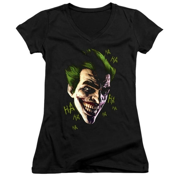 Batman Arkham Origins - Joker Grim - Juniors Cap Sleeve V-Neck Shirt - Medium