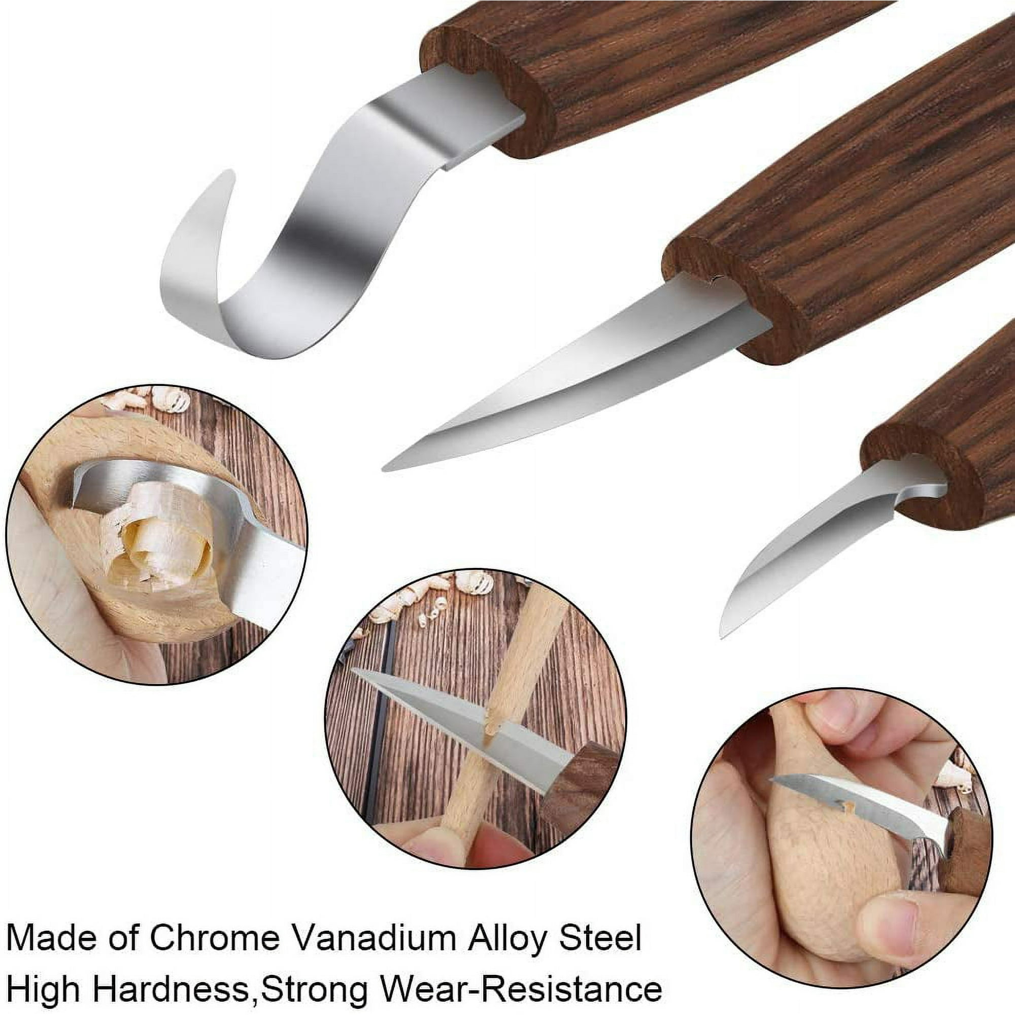 Ciseaux à Bois,18 In 1 Outils Sculpture Sur Bois,Kit Sculpture Bois Avec 12couteau Sculpture