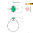 thumbnail image 4 of ANGARA Natural Prong-Set Oval 1.1 ct Emerald Halo Ring with Diamonds in 14K White Gold for Women (Size-8x6mm) | May Birthstone, Birthday, Anniversary, Jewelry Gift for Women | Natural Emerald Ring, 4 of 8