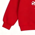 thumbnail image 4 of fnnxnal Long Sleeve Girls Red Snowflake Print Oversized Crew Neck Sweatshirt Cotton,Size 3-4T, 4 of 5