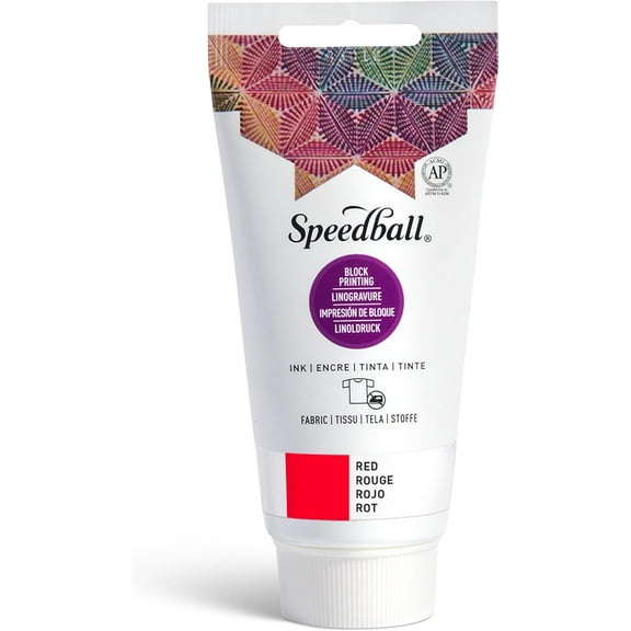 Speedball Printing Inks for Fabrics, 2.5 oz., Red
