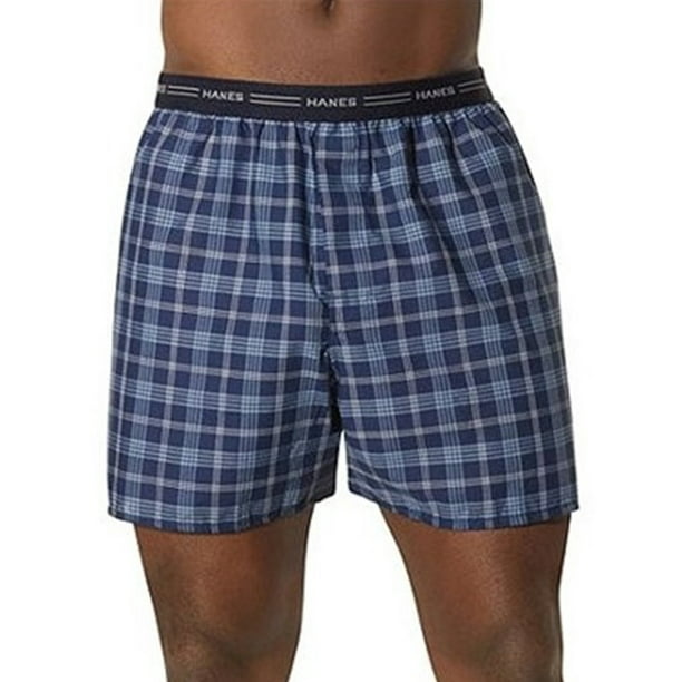 Hanes - Hanes Men's Comfort Flex Plaid Boxers with Exposed Waistband ...