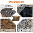 thumbnail image 3 of 43 in. Propane Fire Pit Table Outdoor Stone Firepit Table Rectangular 50000 BTU Propane Fire Tables for Patio, Brown, 3 of 10
