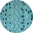 thumbnail image 1 of Ahgly Company Indoor Round Abstract Light Blue Modern Area Rugs, 8' Round, 1 of 4