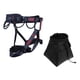 thumbnail image 1 of Arbolista de escalada Protección contra caídas Asiento de seguridad Arnés para sentarse Cinturón de busto + Cordón Bolsa de polvo de tiza y presilla p Baoblaze Bolsillo para tiza de escalada, 1 of 8