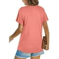thumbnail image 4 of Zehjuhan Women's Casual Short Sleeve Tunic Tee, Loose Fit Round Neck Top with Stylish Twist Front for Daily Relaxed Wear, 2XL, 4 of 5