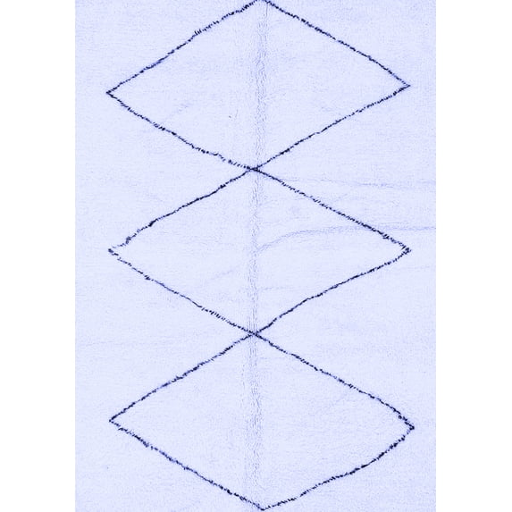 Ahgly Company Indoor Rectangle Solid Blue Modern Area Rugs, 2' x 3'