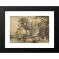 thumbnail image 2 of Paul Sandby 24x17 Black Modern Framed Museum Art Print Titled - Romantic Landscape with Figures and Cattle (C.1725-1809), 2 of 5