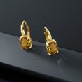thumbnail image 5 of Gem Stone King 6.00 Ct Oval Whiskey Quartz 18K Yellow Gold Plated Silver Earrings, 5 of 5