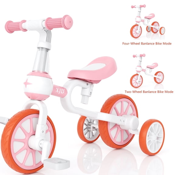 XJD 3-in-1 Toddler Bike for 1-5 Years Old Boys Girls Toddler Tricycle Kids Trikes for Balance Training Baby Bike Infant Trike