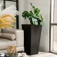 thumbnail image 3 of XBrand Modern 30-Inch Tall Square Planter, Modern Tapered Planter Perfect for Indoor & Outdoor Planter, Patio Décor, Set of 2, Black, 3 of 10