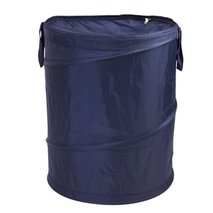 Mainstays Pop-Up Laundry Hamper With Zipper Lid, Blue