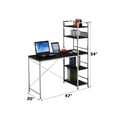 thumbnail image 2 of Metal & Synthetic Wood Writing Desk With Shelves - Black Style Contemporary Office, 2 of 5