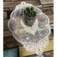 thumbnail image 4 of 2Pcs Vintage Oval Lace Table Placemats Exquisite Flower Embroidered Doilies Vase Mat 12.2 X 16.9 Inch, 4 of 8