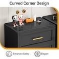 thumbnail image 6 of Metal Small Dresser for Bedroom, Black Dressers & Chest of Drawers, 3 Drawer Dresser with Curved Corner, Storage Cabinet for Living Room, Entryway, Home Office (Black, 23.62" W), 6 of 8
