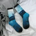 thumbnail image 5 of Pofeuu Ocean Dolphin Fish School Print Crew Socks, Adult Running Hiking Socks for Youth and Adult, 5 of 6