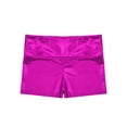 thumbnail image 6 of Lejafay Kids Girls Long Sleeve Gymnastics Leotards Set Shiny Metallic Leotards with Shorts Headband Rose 12, 6 of 8