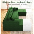 thumbnail image 5 of U-Shaped Modular Sectional Sofa, Oversized Cloud Couch with Premium Chenille Fabric, High-Density Memory Foam, Modern U-Shaped Sofa for Living Room, Apartment, Office, Green, 5 of 8