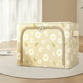 thumbnail image 2 of SLYNSHome Large Capacity Storage Bag Foldable Organizer with Two-Way Zipper for Clothes Toys Quilts Dormitory Moving - Beige, 2 of 7