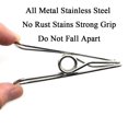 thumbnail image 5 of Hahiyo Pinzas Para Ropa Clips Para Virutas Todo Metal Acero Inoxidable Sin Manchas De Óxido Agarre Fuerte Con Viento Fuerte 3.4 Pulgadas Paquete De 14 Extra Grande No Se Deshaga Abierto De Par En Par, 5 of 5