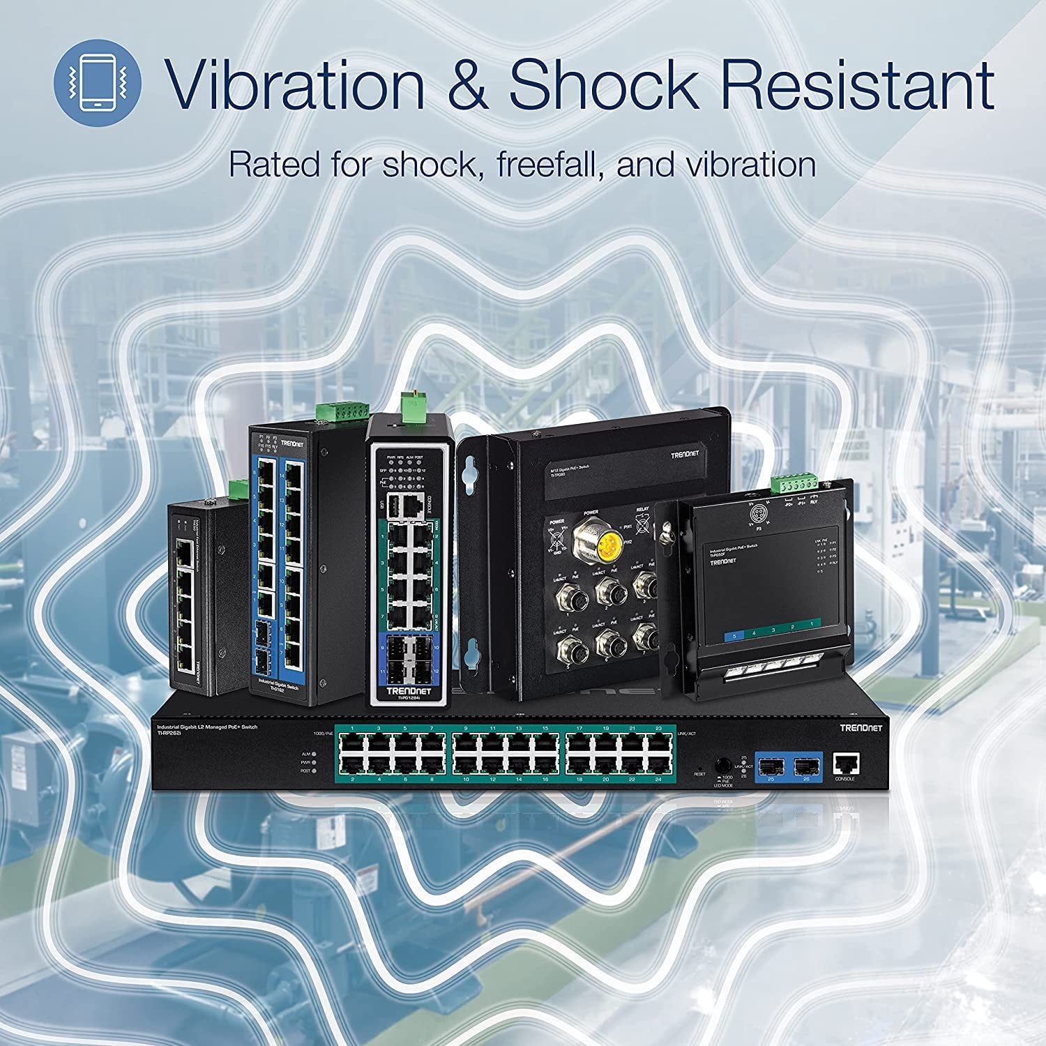TRENDnet TI-PG541 5-port Hardened Industrial Gigabit PoE+ DIN-Rail Switch