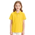 thumbnail image 3 of Girls Breathable Polo Shirt Kids Short Sleeve School Uniform Golf Shirt Casual Quick Dry Three-Button Polo Shirt 160, 3 of 7