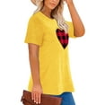 thumbnail image 2 of Anbech Plaid Heart Plus Size T-Shirts for Women Graphic Red Heart Print Short Sleeves Tees Plus T-Shirt with Round Neck, 2 of 4