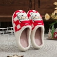 thumbnail image 4 of Lovskoo Women's Christmas Slippers Indoor Soft Warm Fleece Bedroom Reindeer Slippers Fall Winter Home Slippers Red, 4 of 9