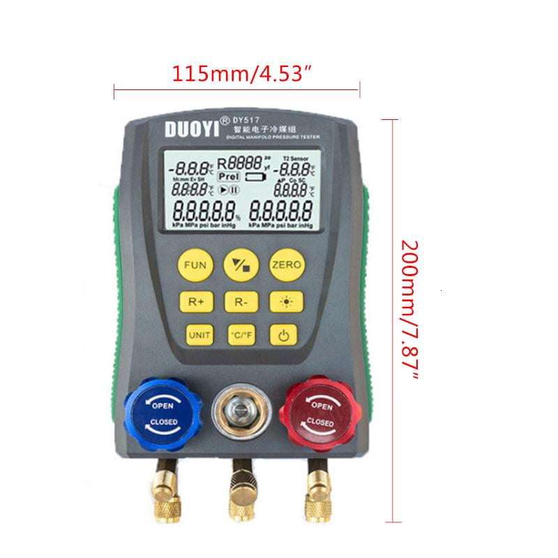 NANMELX Refrigeration Manifold Digital Gauge & Meter HVAC Temp Vacuum Pressure Tester