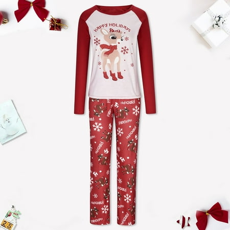 

Pajamas for Women KKCXFJX Christmas Parent-Child Outfit Women Long Sleeve Antler Parent-Child Outfit Printed Housewear Pajama Suit Top+Pants Suit (Mom) Parent-Child Outfit