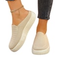 thumbnail image 4 of Miluxas Women Breathable Mesh Slip On Mules Closed Toe Backless Sneakers Lightweight Breathable Comfortable Walking Shoes Beige 6(37), 4 of 9