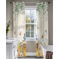 thumbnail image 4 of Daisy Spring Floral Sheer Curtains 84 Inch Length 2 Panels Set for Living Room/Bedroom, Farmhouse Botanical Green Leaves Kitchen Curtains Grommet Semi-Sheer Curtains Window Treatments 42"x84"x2, 4 of 7