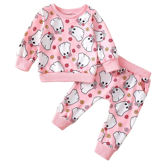 Caqnni Toddler Baby Girl Outfit Long Sleeve Sweatshirts Sweatpants Clothes Set Girls Fall Winter 2PCS Fall Winter Outfitï¼Redï¼2-3 Years