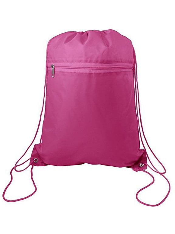 Set of 12 Cinch Sack Drawstring Bags (HOT PINK)