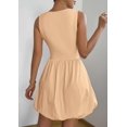 thumbnail image 2 of Vestido de verano PRETTYGARDEN 2025 sin mangas con cuello redondo caqui, 2 of 9