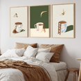 thumbnail image 2 of 3pcs Coffee Diver Art Print Set, Modern Minimalist Geometric Canvas Wall Art, Frameless Portrait Orientation, Indoor Poster for Living Room, Bedroom, Kitchen, Dining Room - Art Deco Style, Ideal Cre, 2 of 4