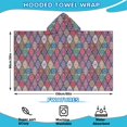 thumbnail image 2 of Red Boho Ethnic Geometric Pattern Hooded Bath Towel，60"x35" for Ages 3 To 12 Kids, Quick Dry Lightweight Soft Microfiber Hood Beach Towel Cover Up for Kids, 2 of 7