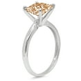 thumbnail image 2 of 2.5 ct Princess Cut Simulated Champagne Diamond Solitaire 18K White Gold Womens Engagement Ring, 2 of 3