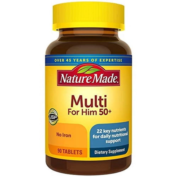 Nature Made Men's Multivitamin 50  Tablets with Vitamin D, 90 Count (Packaging May Vary)