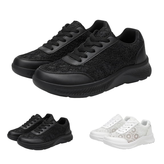 EaseDay Women's Walking Shoes Lightweight Breathable White Sneakers for Women Casual Athletic Running Shoes Comfortable Lace Up Tennis Shoes for Daily Walking and Workout